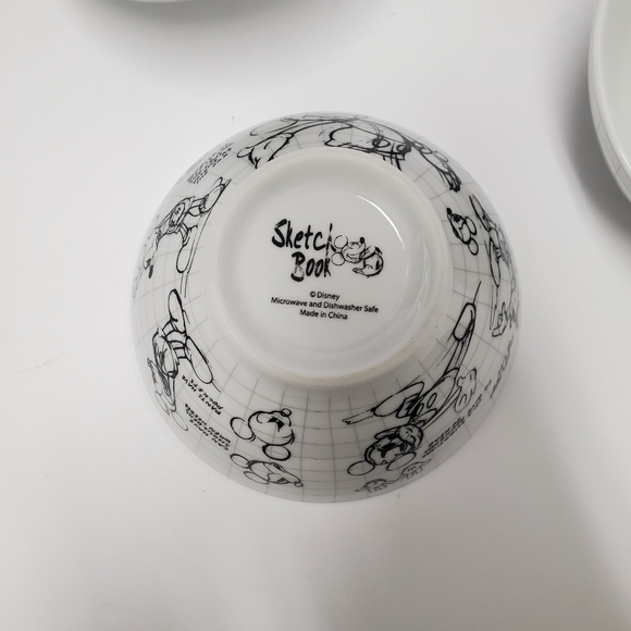 4 Disney Sketchbook GOOFY Mickey Ceramic Bowls - Picture 3 of 11